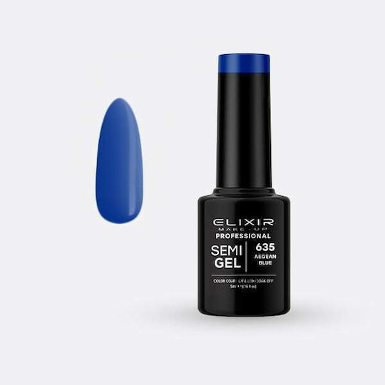 Elixir Semi Ημιμόνιμο Βερνίκι Νυχιών Aegean Blue #635 5ml