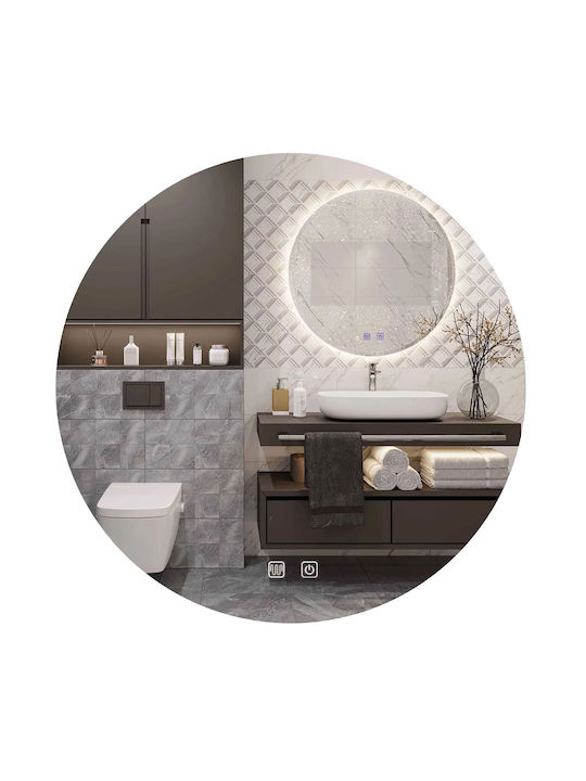 Tutumi Round Bathroom Mirror Led