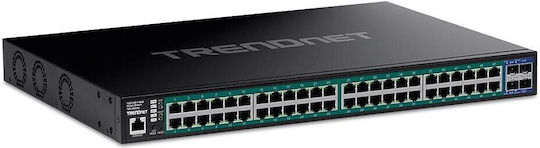Trendnet TPE-3524S v1 Managed L2 PoE+ Switch με 48 Θύρες Gigabit (1Gbps) Ethernet και 4 SFP Θύρες