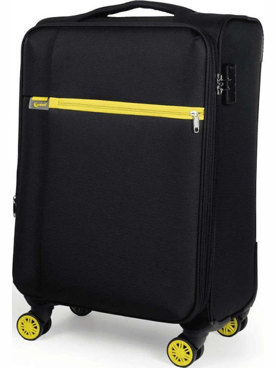 Cardinal Oblivion Large Travel Suitcase Fabric Black-yellow with 4 Wheels Height 70cm 5100/70
