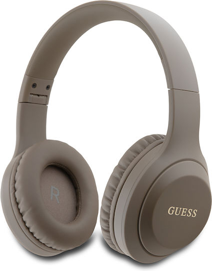Guess Classic Silver Logo Bluetooth Stereo Headphone Ασύρματα Bluetooth On Ear Ακουστικά Καφέ