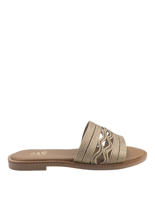 Plato Women's Flat Sandals in Gold Color