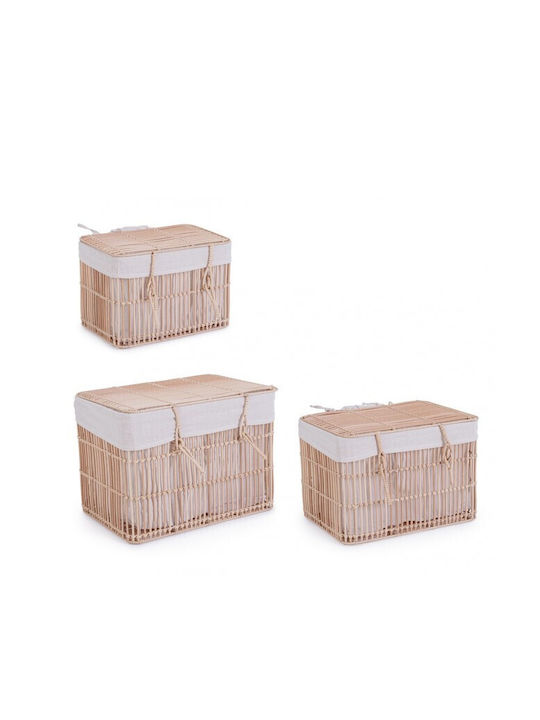 Bizzotto Set of Decorative Baskets Straw Beige 48x35x35cm 3pcs