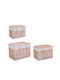 Bizzotto Set of Decorative Baskets Straw Beige 48x35x35cm 3pcs