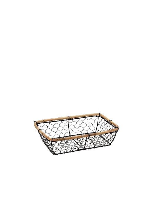 Decorative Basket Metallic Black 27x17x7cm Espiel