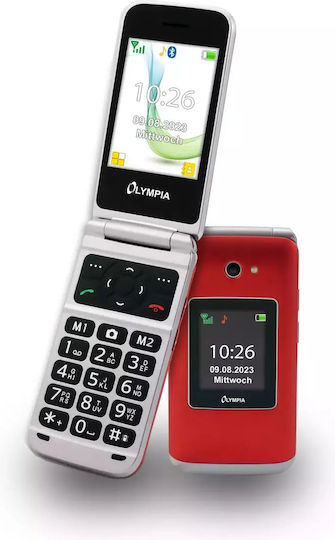 Olympia Vitus Dual SIM Κινητό με Μεγάλα Κουμπιά (Αγγλικό) Κόκκινο
