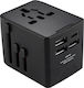 Techsuit Steckdosenadapter in Universal mit 4 USB-Steckdosen