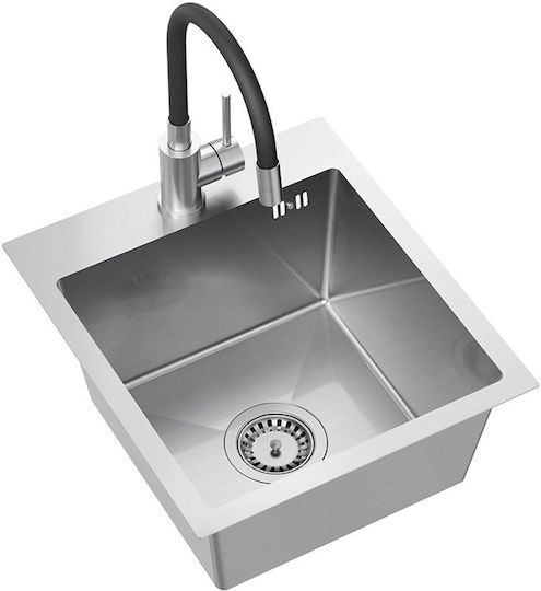 Quadron Luke 90 Drop-In Кухненски Мивка Inox Дължина 40xШирина 45см Сребрист