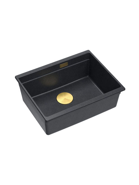 Quadron Drop-In Sink Synthetic Granite W59.5xD45.1cm Black