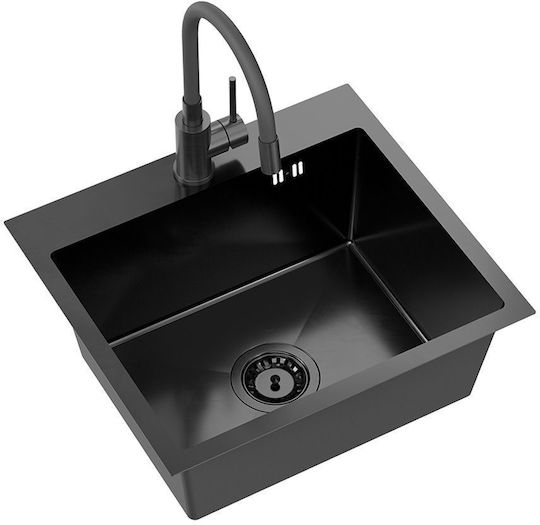 Quadron ZLE-09008 Ένθετος Inox Μ50xΠ45cm Μαύρος