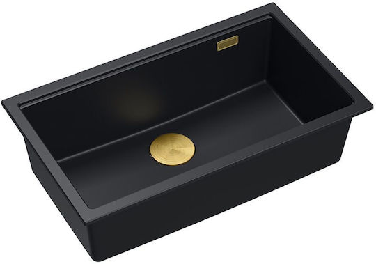 Quadron Drop-In Sink Synthetic Granite W76xD44cm Black