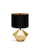 ForHome Ceramic Table Lamp for Socket E14 with Black Shade and Gold Base