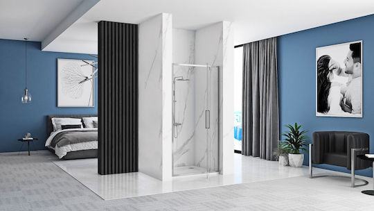 Rea Divider de verandă Duș cu Cu balamale Ușă 100x195cm Chrome