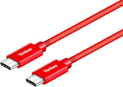 Yenkee Geflochten USB 2.0 Kabel USB-C männlich - USB-C 60W Rot 1m