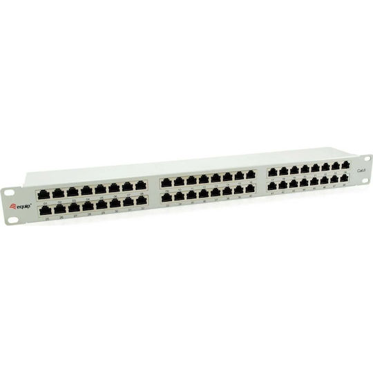 Equip Patch Panel Shielded για Rack 1U 19" 10 Θυρών cat6 Γκρι