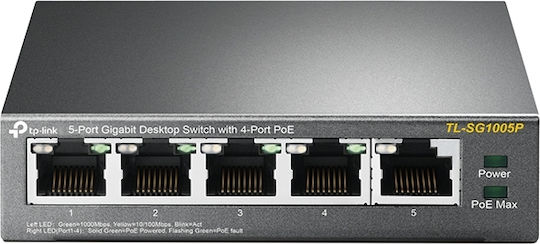 TP-LINK TL-SG1005P v4 Unmanaged L2 PoE Switch με 5 Θύρες Ethernet