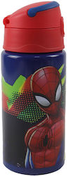 Stainless Steel Straw Water Bottle 500ml Gim 557-12248 Spiderman