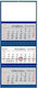 Next Wall Calendar 2025 Quarterly Blue 34x80cm