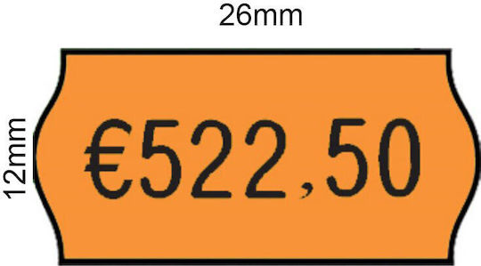 Deli Small Adhesive Labels in Orange Color 26x12mm