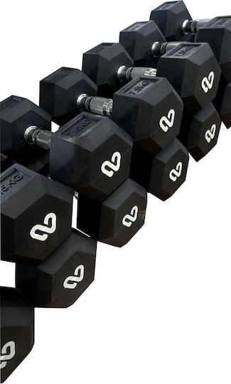 Mfitness Dumbbell Hexagon Rubber 1 x 27.5kg