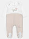 Alouette Babystrampler Langärmliges Samt Beige