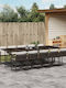 Garten- und Outdoor-Möbelsets Typsatz Speisesaal 11 Stück Braun mit Kissen