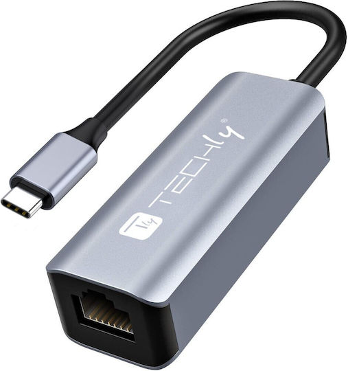 Techly Idata-usb-etgiga-ca Αντάπτορας Δικτύου USB-C με Ενσύρματη Σύνδεση Gigabit Ethernet