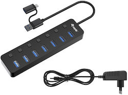 Equip USB-Hub 7 Anschlüsse (USB-A / USB-C) 128965 Equip USB-Hub 7 Anschlüsse (USB-A / USB-C) 128965
