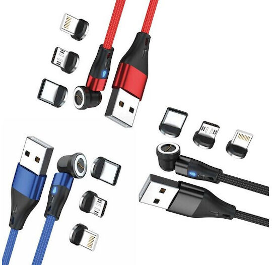 RealPower Magnetic USB to Lightning / Type-C / micro USB Cable 1m (439647)