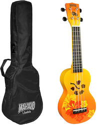 Mahalo Soprano Ukulele Burst Orange