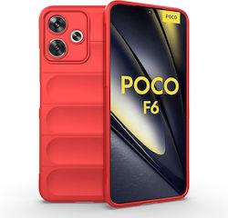 Techsuit Magic Back Cover Plastic / Silicone Durable Red (Poco F6)