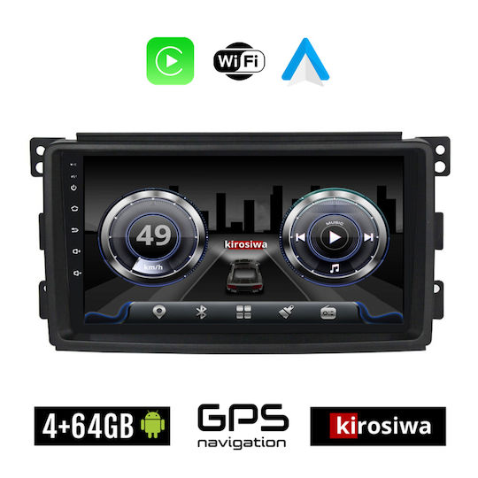 Kirosiwa Car Audio System for Smart ForFour / ForTwo 2004-2007 (Bluetooth/USB/WiFi/GPS) with Touch Screen 9"