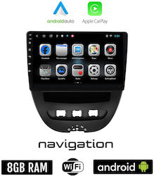 Car-Audiosystem für Peugeot 107 (Bluetooth/USB/WiFi/GPS/Apple-Carplay/Android-Auto) mit Touchscreen 10"
