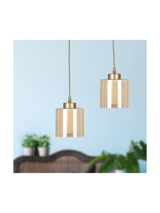 Megapap Ceiling Pendant Light Gold with E27 Socket 25x80x80cm