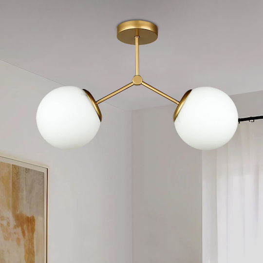 Megapap Alison Pendant Ceiling Light Gold 50x30x30cm Megapap Alison Pendant Ceiling Light Gold 50x30x30cm