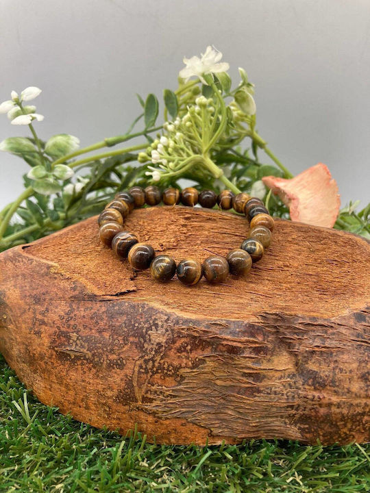 Tiger Eye Beaded Bracelet 8mm