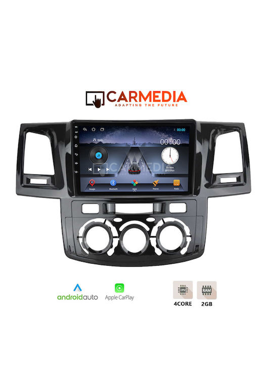 Carmedia Auto-Audiosystem für Toyota Hilux 2005-2011 mit A/C Bluetooth USB WiFi GPS Apple CarPlay Android Auto mit 9 Zoll Touchscreen