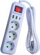 Steckdosenleiste 3 Positionen mit 2 USB-A