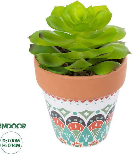 Globostar? Artificial Garden Succulent Echeveria 21049 Διακοσμητικό Φυτό Παχύφυτο Εχεβέρια Υ14cm