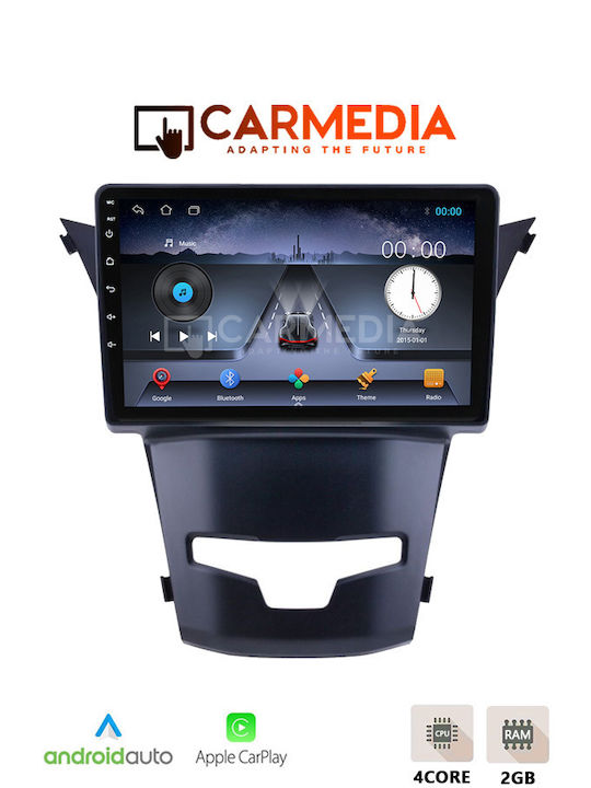 Carmedia Ηχοσύστημα Αυτοκινήτου για Ssangyong Korando 2014+ (Bluetooth/USB/WiFi/GPS/Apple-Carplay/Android-Auto) με Οθόνη Αφής 9"