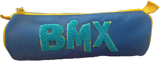 Fabric Barrel Pencil Case Blue Bmx 22x7 Lycsac