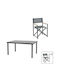 Set De dining pentru exterior Naoki-kliton A Cărbune de lemn 5buc