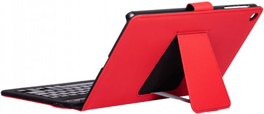 Silver HT Flip Cover Cu Tastatură Roșie Universal 11"