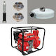 Miyake Gasoline Firefighting Surface Water Pump with Automatic Suction 7hp with Hose 30m & Miyake Nozzle