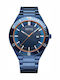 Bering Time Men's Watch Solar with Blue Metal Bracelet