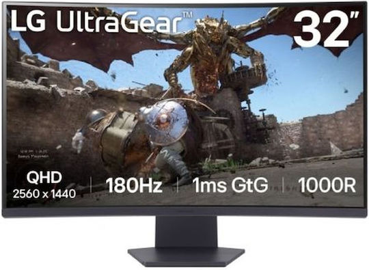 LG UltraGear 32GS60QC-B VA HDR Curved Gaming Monitor 31.5" QHD 2560x1440 180Hz με Χρόνο Απόκρισης 1ms GTG