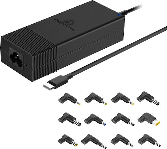 Powertech USB-C Φορτιστής Laptop 90W 20V 1.5A για HP / Acer / Dell / Lenovo / IBM / Sony με Αποσπώμενο Καλώδιο Τροφοδοσίας και με σετ βυσμάτων