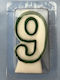 Susy Card Birthday Candle Number "9" Green/Whit...
