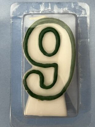 Susy Card Birthday Candle Number "9" Green/White 015996.P