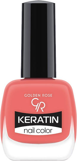 Golden Rose Keratin Glossy Βερνίκι Νυχιών Μακράς Διαρκείας Κοραλί 102 10.5ml